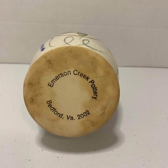 Emerson Creek Pottery Ceramic Wisteria Themed Bud Vase from 2002 - Picture 4 of 6